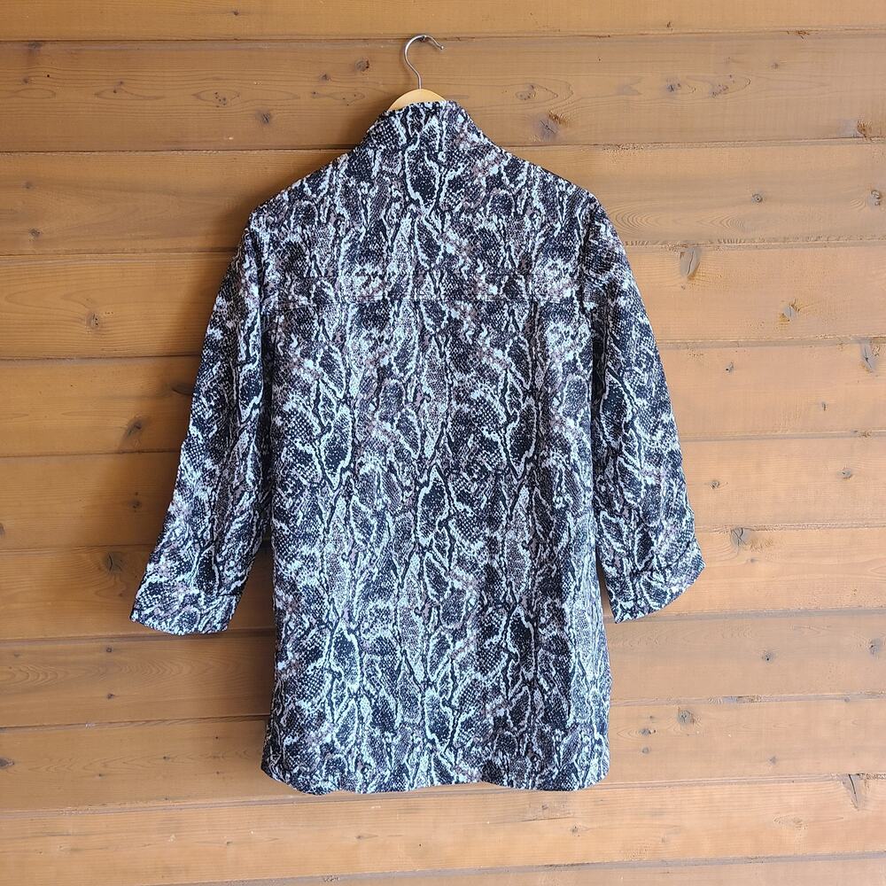 Soft Surroundings Jacket Utility Viper Coat Snakeskin Convertible Collar Top S - Picture 5 of 7